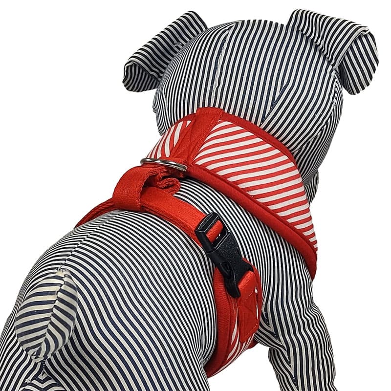 Pechera de Tela para Perros - Roja Mil Rayas - Maniqui Atras - Petipia Pet Trends Pechera de Tela para Perros - Roja Mil Rayas - Maniqui Atras - Petipia Pet Trends