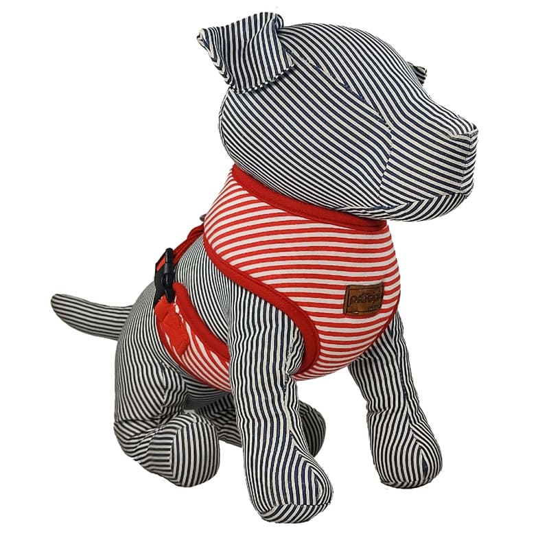 Pechera de Tela para Perros - Roja Mil Rayas - Maniqui - Petipia Pet Trends Pechera de Tela para Perros - Roja Mil Rayas - Maniqui - Petipia Pet Trends